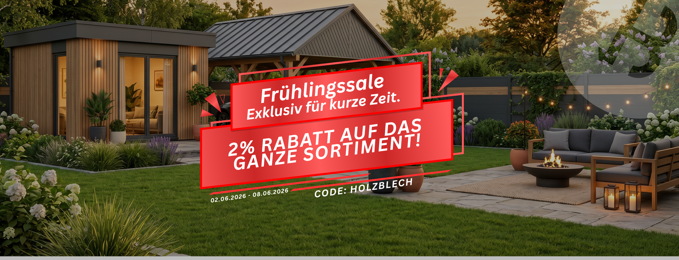 Frühlingsaktion – Gartenhaus bei Holz-Blech.de