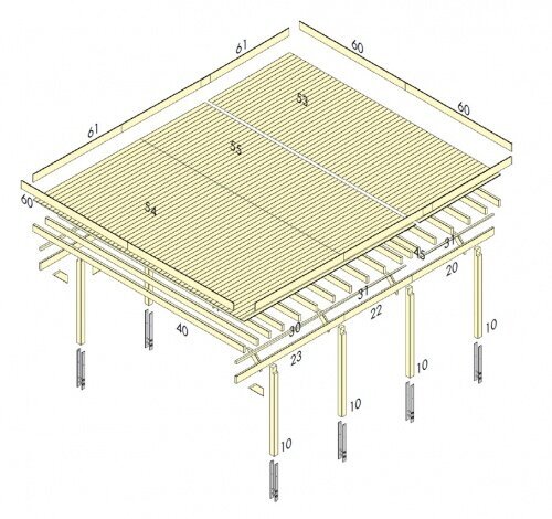 Ante Carport Usedom 2 Garage Holzgarage Unterstand Auto Haus Holz 600x730x534 Cm Ebay