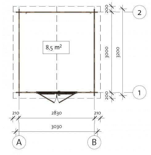 Holz Blech Gartenhaus Evolution 34A 3x3,2m Gerätehaus ...