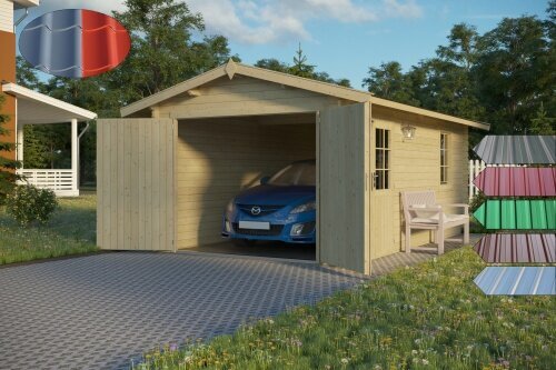 Holz Blech Holzgarage Höchst Gartenhaus Autogarage Garage Blockhaus