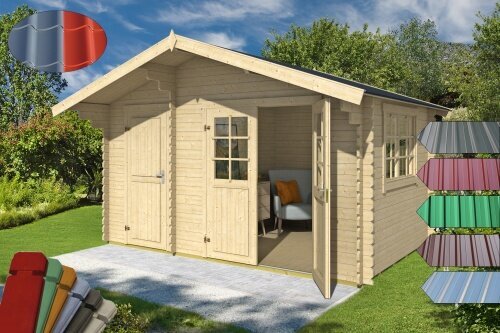 Lasita Gartenhaus Keila 34 Geratehaus Hutte Metall Xxl Holz Blockhaus 280x425cm Ebay