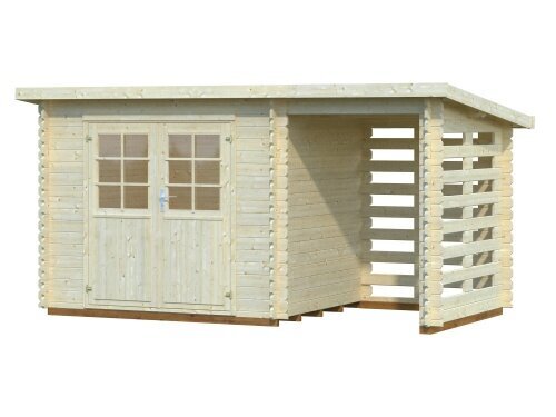 Holz Blech Gerätehaus Jever 0 mit Anbau Gartenhaus Metall ...