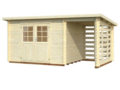 Holz Blech Gerätehaus Jever 2 mit Anbau Gartenhaus Metall ...